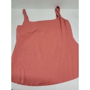 Nike Yoga Dri-FIT‎ Square Neck Tank Top Terracotta Pink Medium Glitter Swoosh